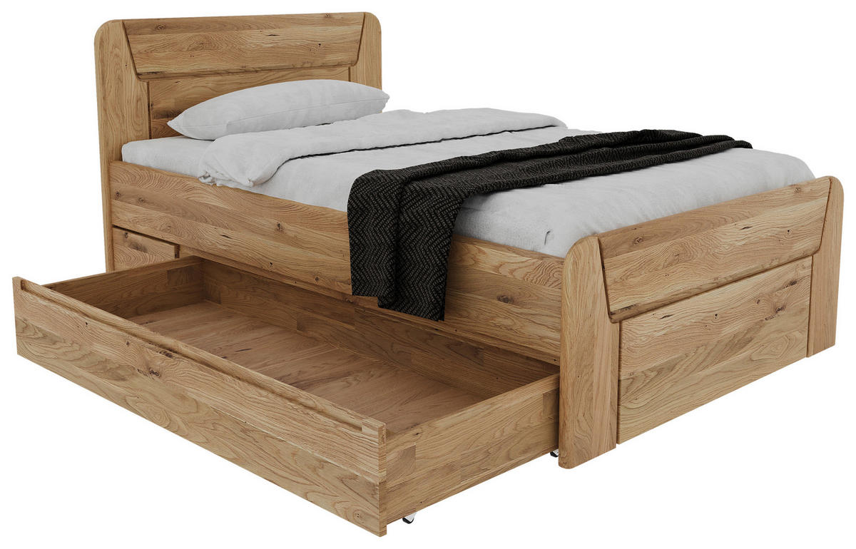 BETT - Wildeiche/Naturfarben, MODERN, Holz (100/200cm) - MID.YOU