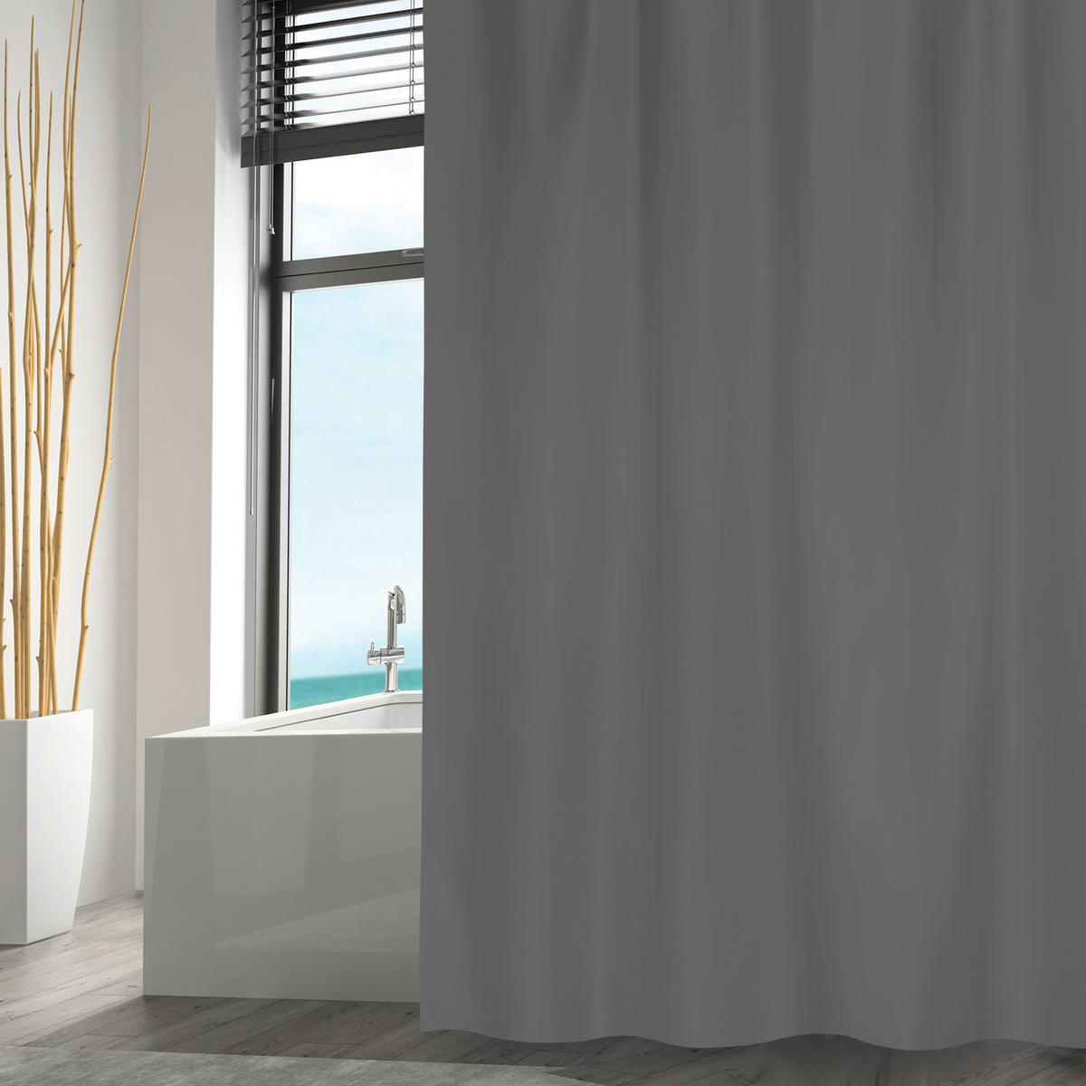 DUSCHVORHANG 180/200 cm  - Dunkelblau, Basics, Textil (180/200cm) - MSV