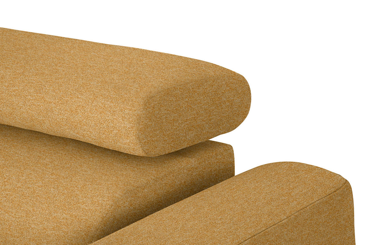 ECKSOFA in Chenille Currygelb  205/280 cm  - Currygelb/Schwarz, Design, Textil/Metall (205/280cm) - Xora