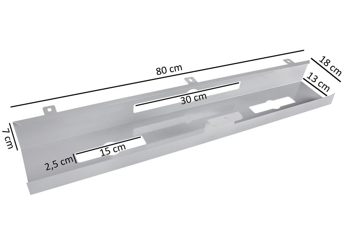 KABELOVÝ KANÁL  - barvy stříbra, Basics, kov (80/13/7cm) - MID.YOU