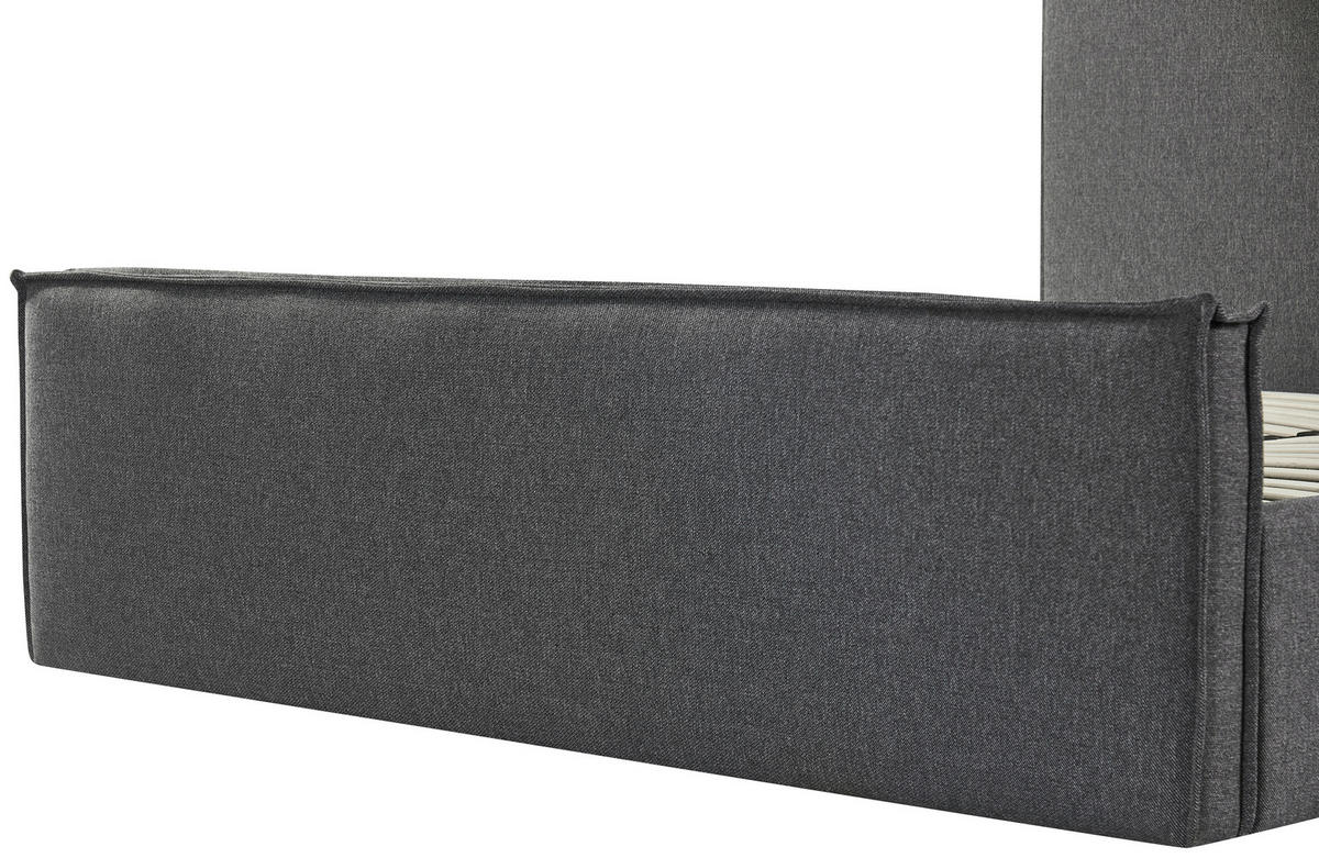 POLSTERBETT Lattenrost, Bettkasten Grau 180/200 cm  - Schwarz/Naturfarben, MODERN, Holz/Kunststoff (180/200cm) - Livetastic