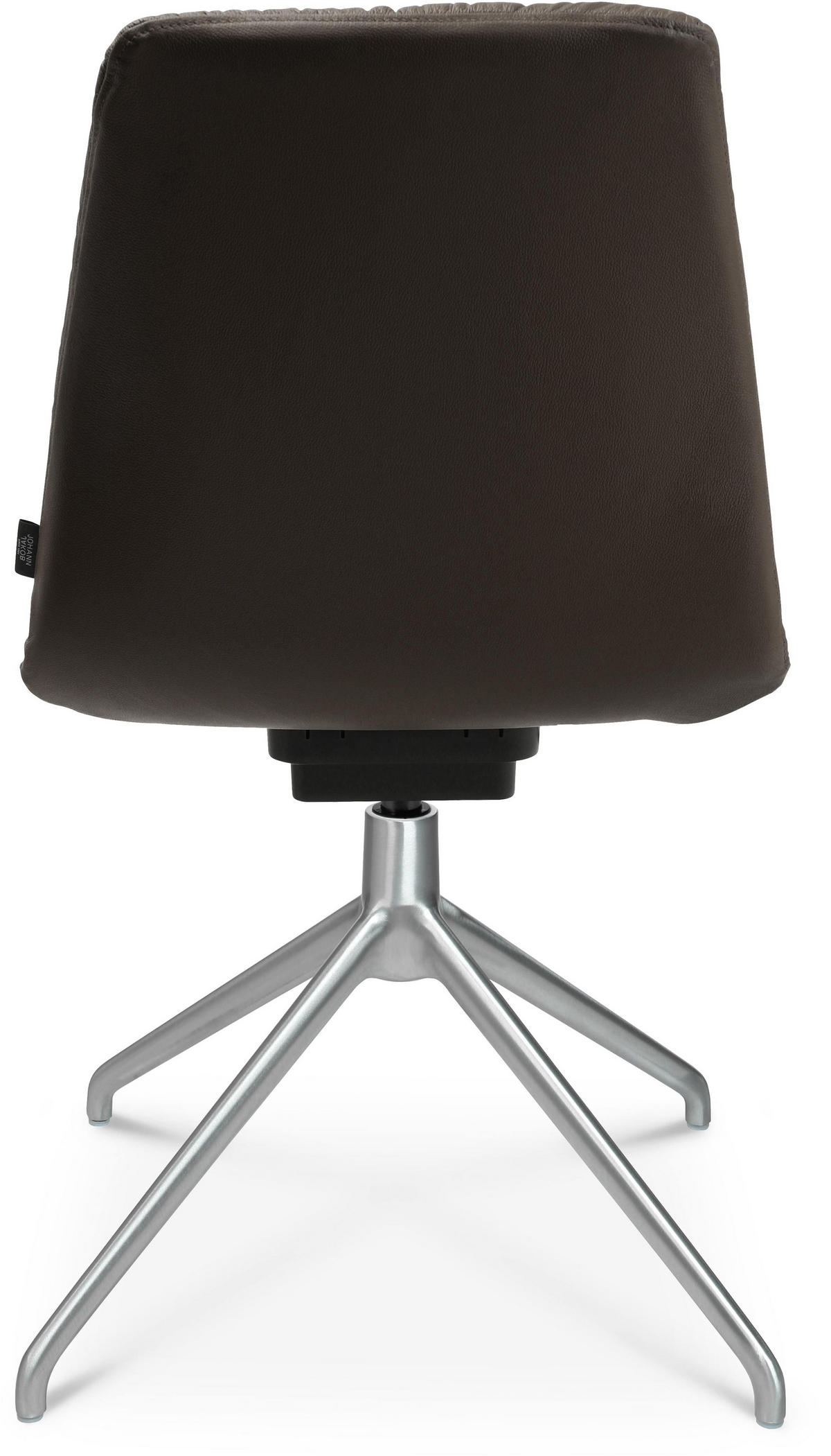 STUHL  in Aluminium Echtleder pigmentiert  - Alufarben/Braun, Design, Leder/Metall (46/81,5-84,5/55cm) - Johann Jakob