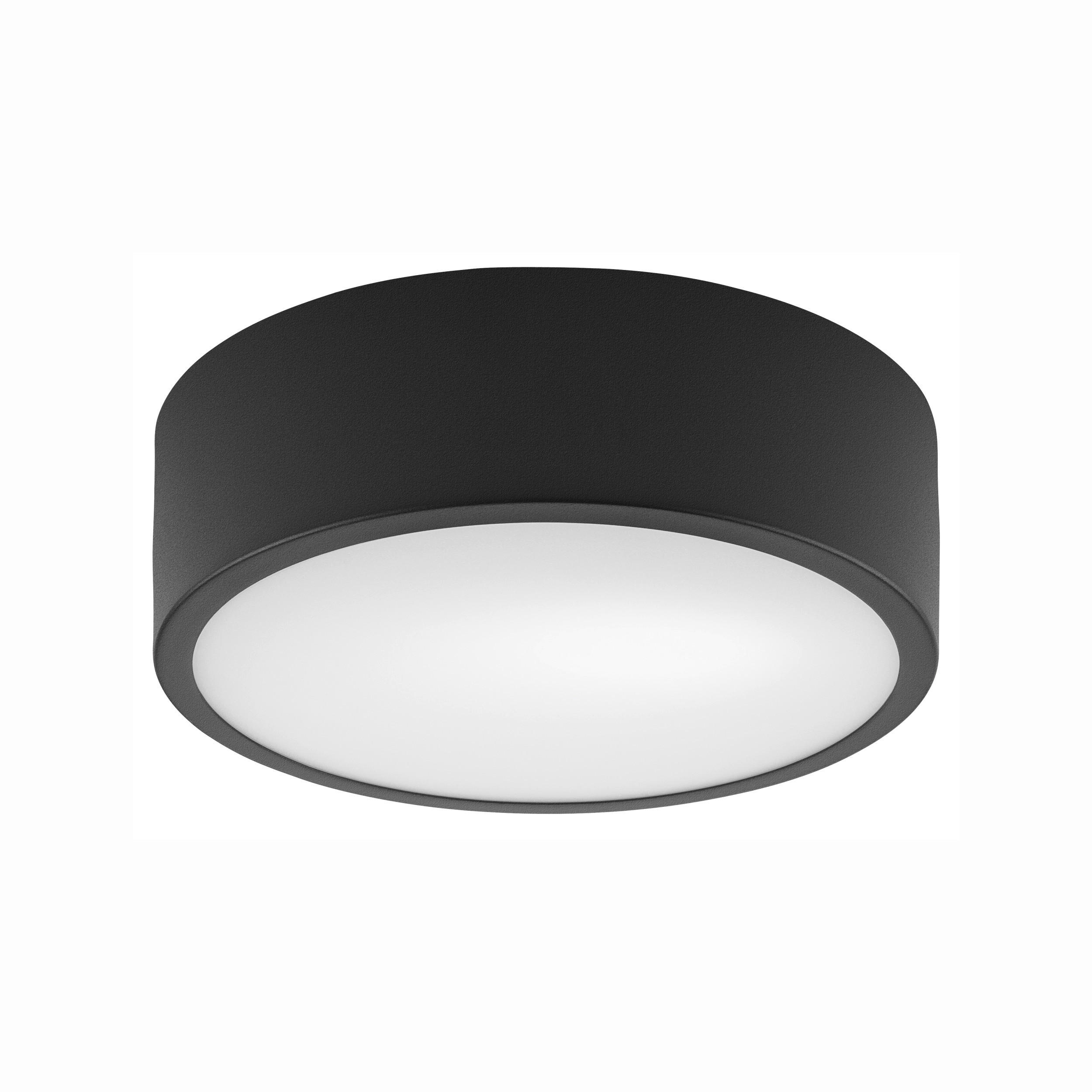 DECKENLEUCHTE  26/8 cm    - Schwarz Hochglanz, KONVENTIONELL, Glas/Metall (26/8cm)