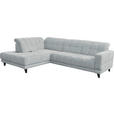 ECKSOFA in Webstoff Hellgrau  216/302 cm  - Hellgrau/Schwarz, Design, Holz/Textil (216/302cm) - Xora