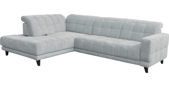 ECKSOFA in Webstoff Hellgrau  216/302 cm  - Hellgrau/Schwarz, Design, Holz/Textil (216/302cm) - Xora