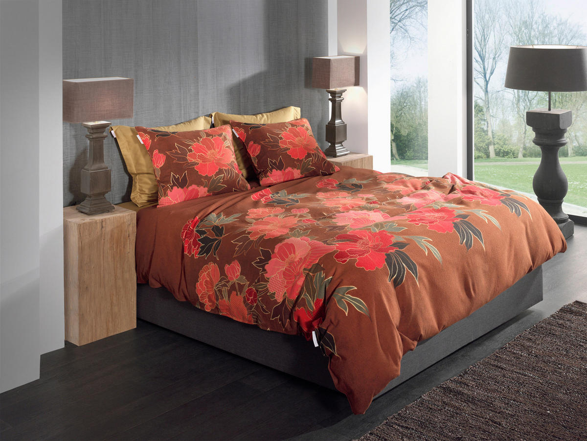 BETTWÄSCHE Francesco Flanell 155/220 cm  - Dunkelorange, Basics, Textil (155/220cm)