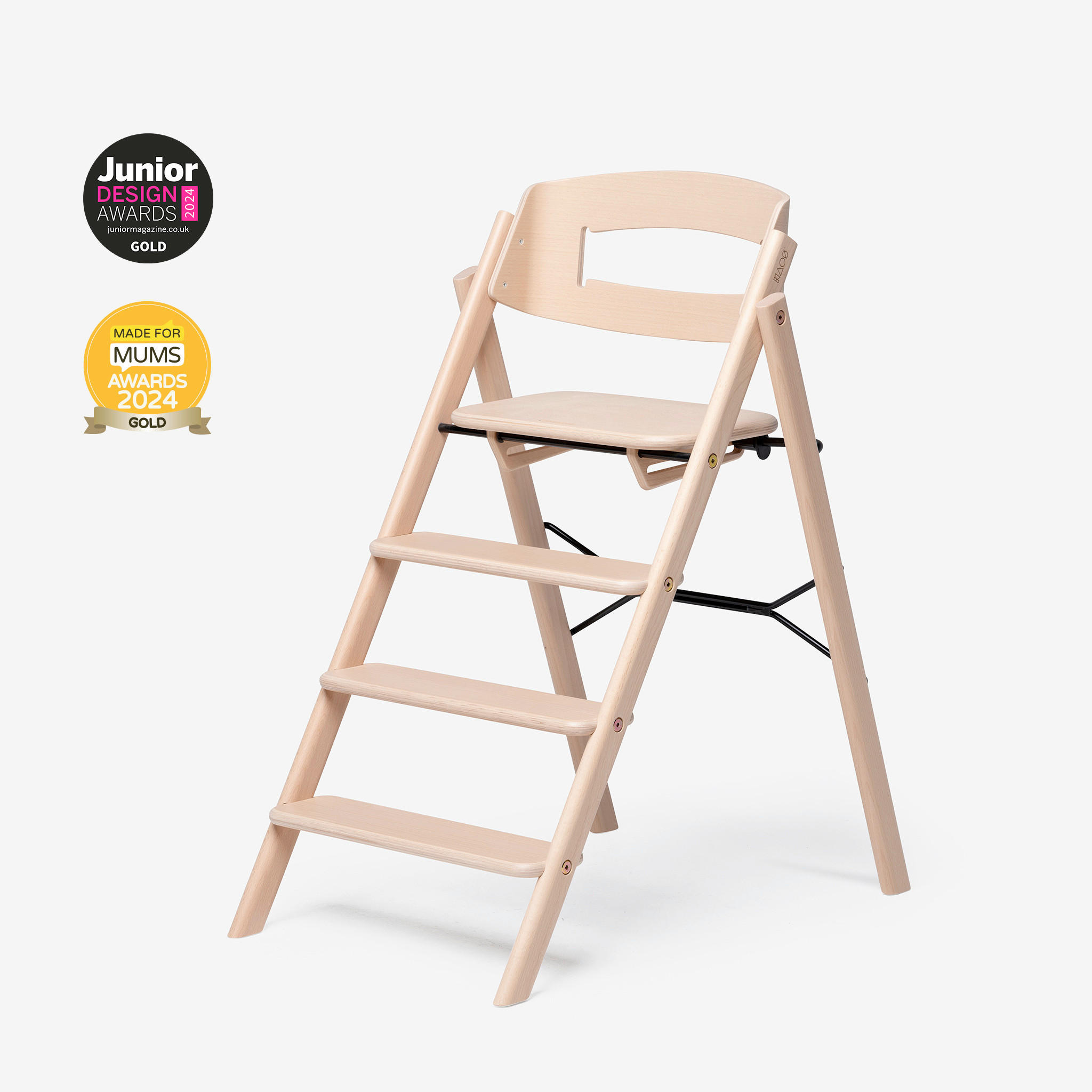 HRANILICA  KAOS Klapp High Chair  - srčevina bukve, Osnovno, drvo (45,5/60/81cm)