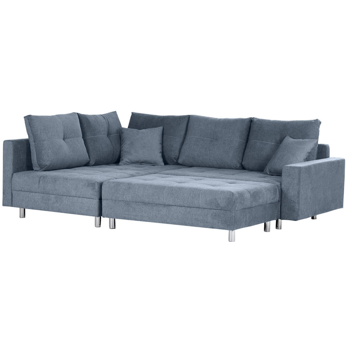 HÖRNSOFFA i flatväv blå  - kromfärg/blå, Design, textil/plast (190/245cm) - MID.YOU