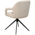 ARMLEHNSTUHL  in Eisen Webstoff  - Beige/Schwarz, Design, Textil/Metall (59,5/85,5/61,5cm) - Novel