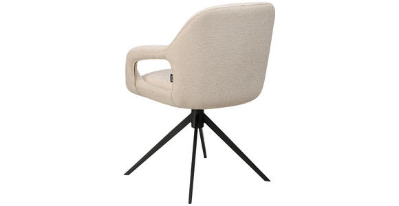 ARMLEHNSTUHL in Eisen Webstoff - Beige/Schwarz, Design, Textil/Metall (59,5/85,5/61,5cm) - Novel