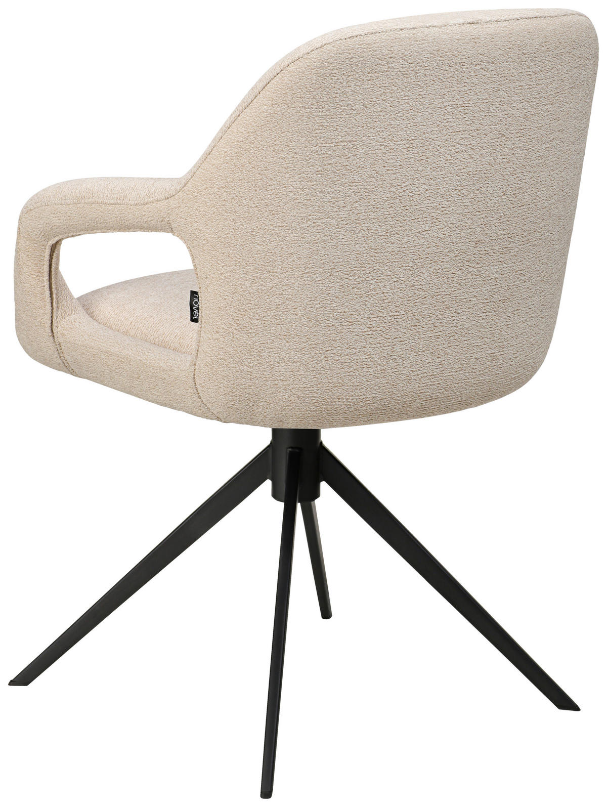 ARMLEHNSTUHL  in Eisen Webstoff  - Beige/Schwarz, Design, Textil/Metall (59,5/85,5/61,5cm) - Novel
