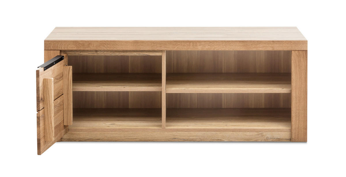 TV-ELEMENT - Eichefarben/Schwarz, Natur, Holz/Metall (130/51/54cm) - Carryhome