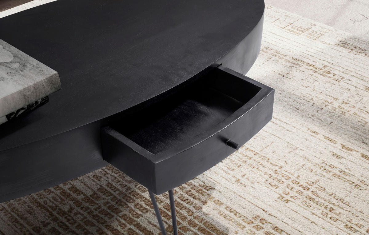 COUCHTISCH in Holz 100/50/40 cm  - Schwarz, Design, Holz/Metall (100/50/40cm) - MID.YOU