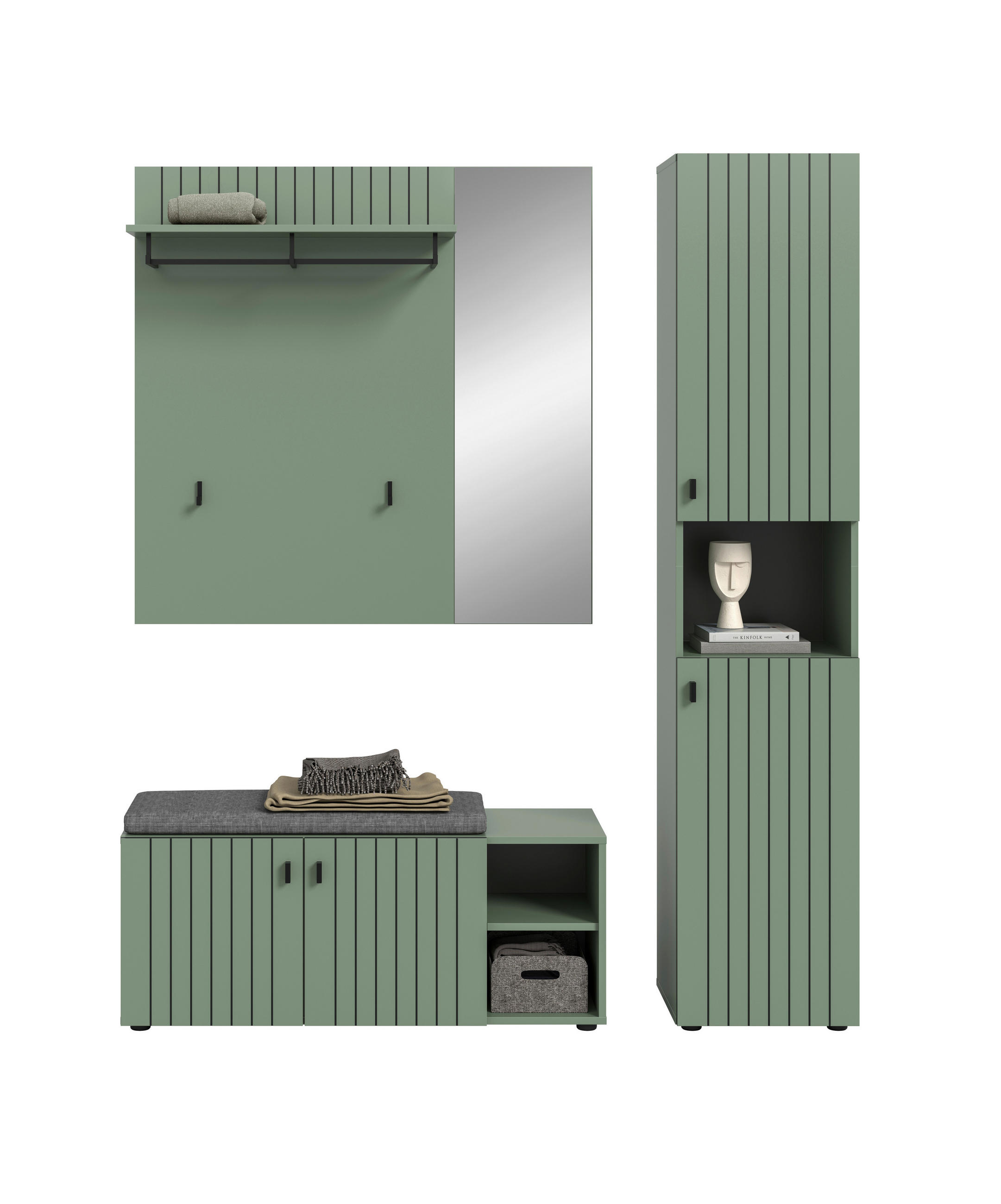 Garderobe Station Graugrün B: 161cm