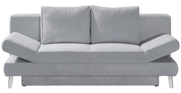 SCHLAFSOFA  in Cord Grau  - Chromfarben/Grau, Design, Textil/Metall (200/85/90cm) - Xora