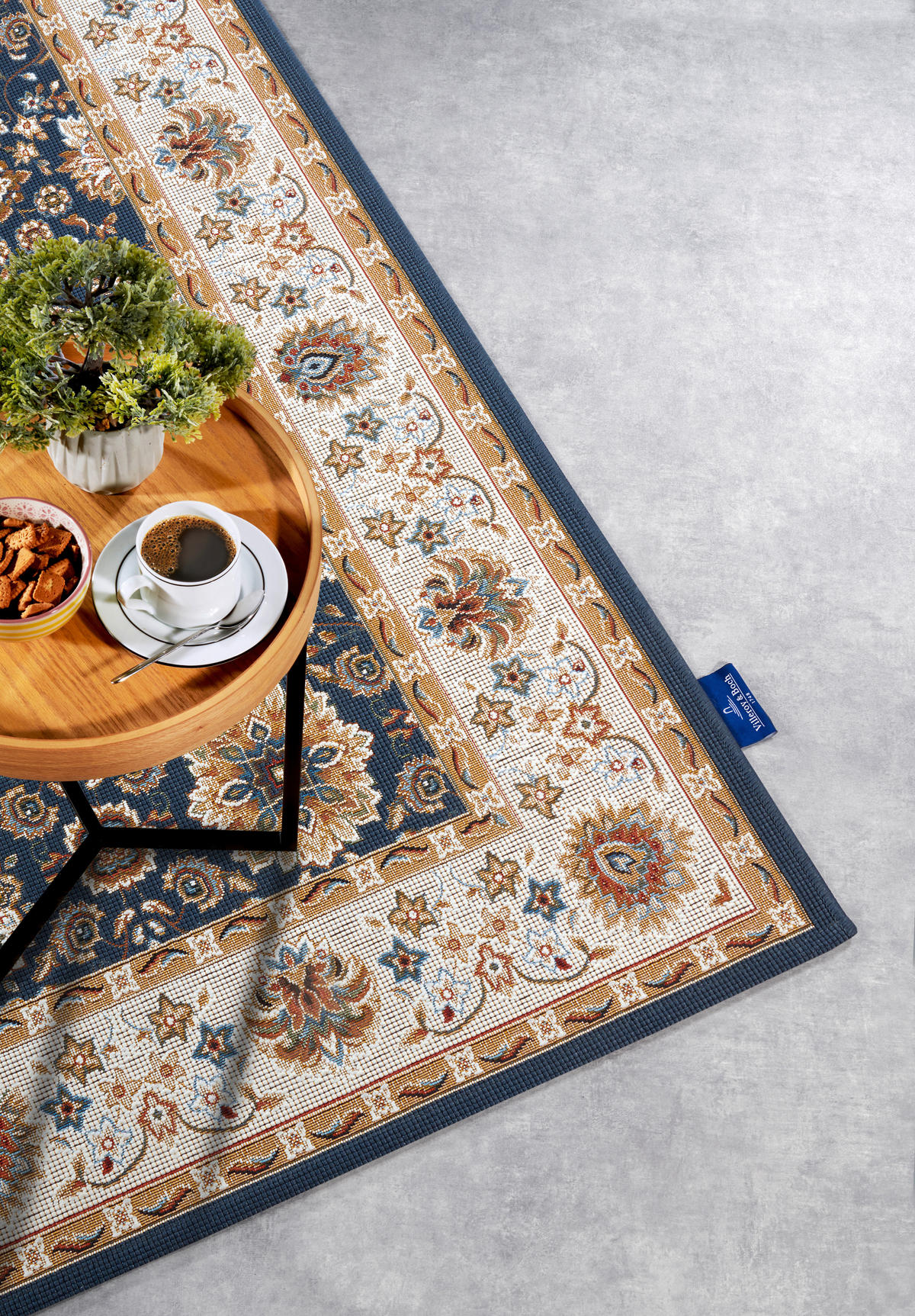 OUTDOORTEPPICH 120/180 cm Kollektion 1767 Blau, Creme  - Blau/Creme, Design, Kunststoff (120/180cm) - Villeroy & Boch