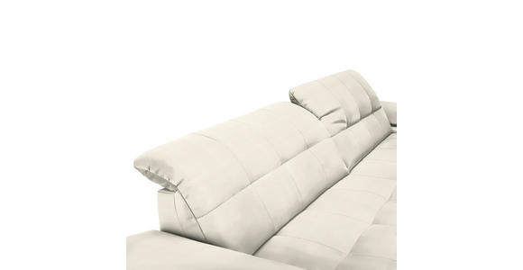 ECKSOFA in Mikrofaser Weiß  - Chromfarben/Weiß, Design, Textil/Metall (265/180cm) - Carryhome