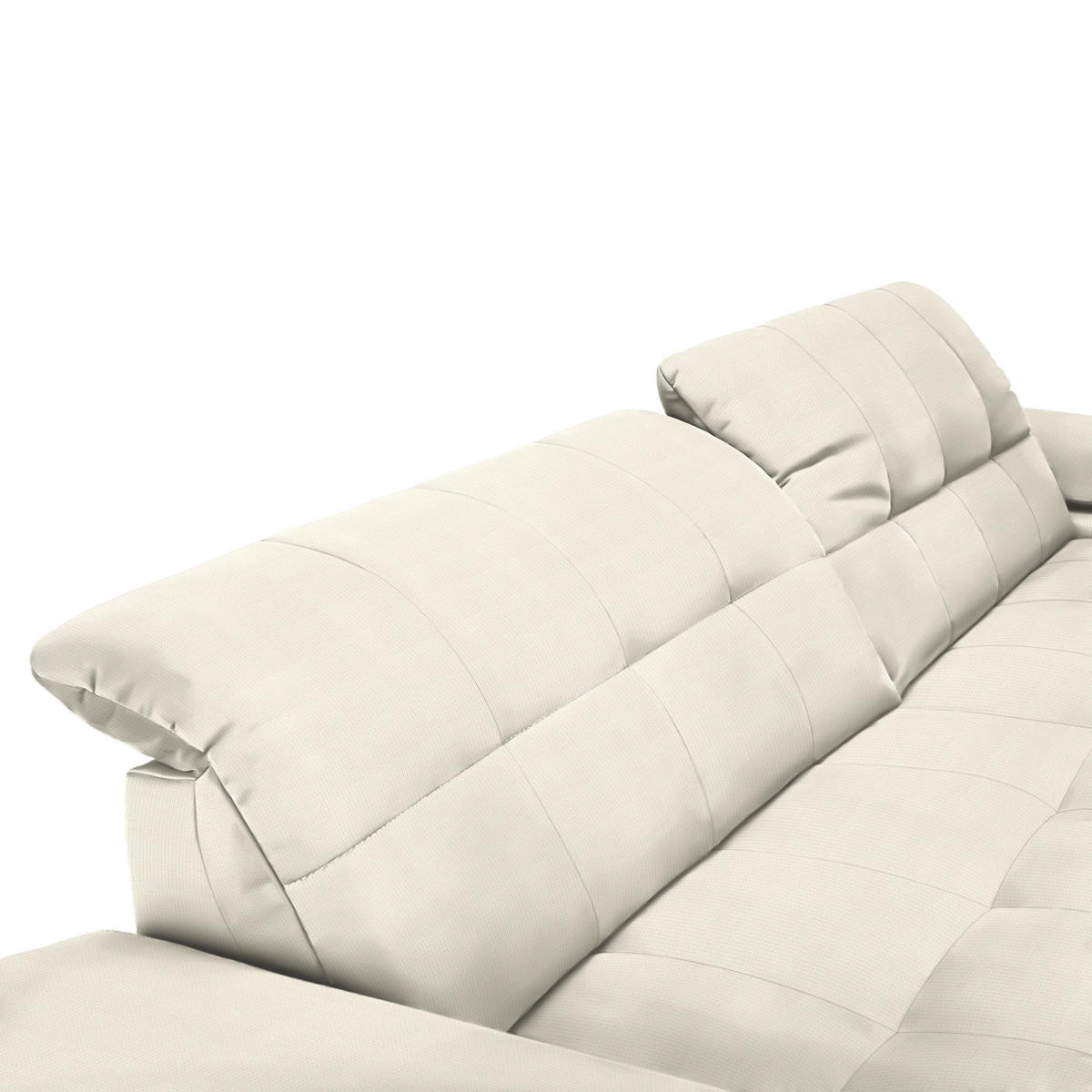 ECKSOFA in Mikrofaser Weiss  - Chromfarben/Weiss, Design, Textil/Metall (265/180cm) - Carryhome
