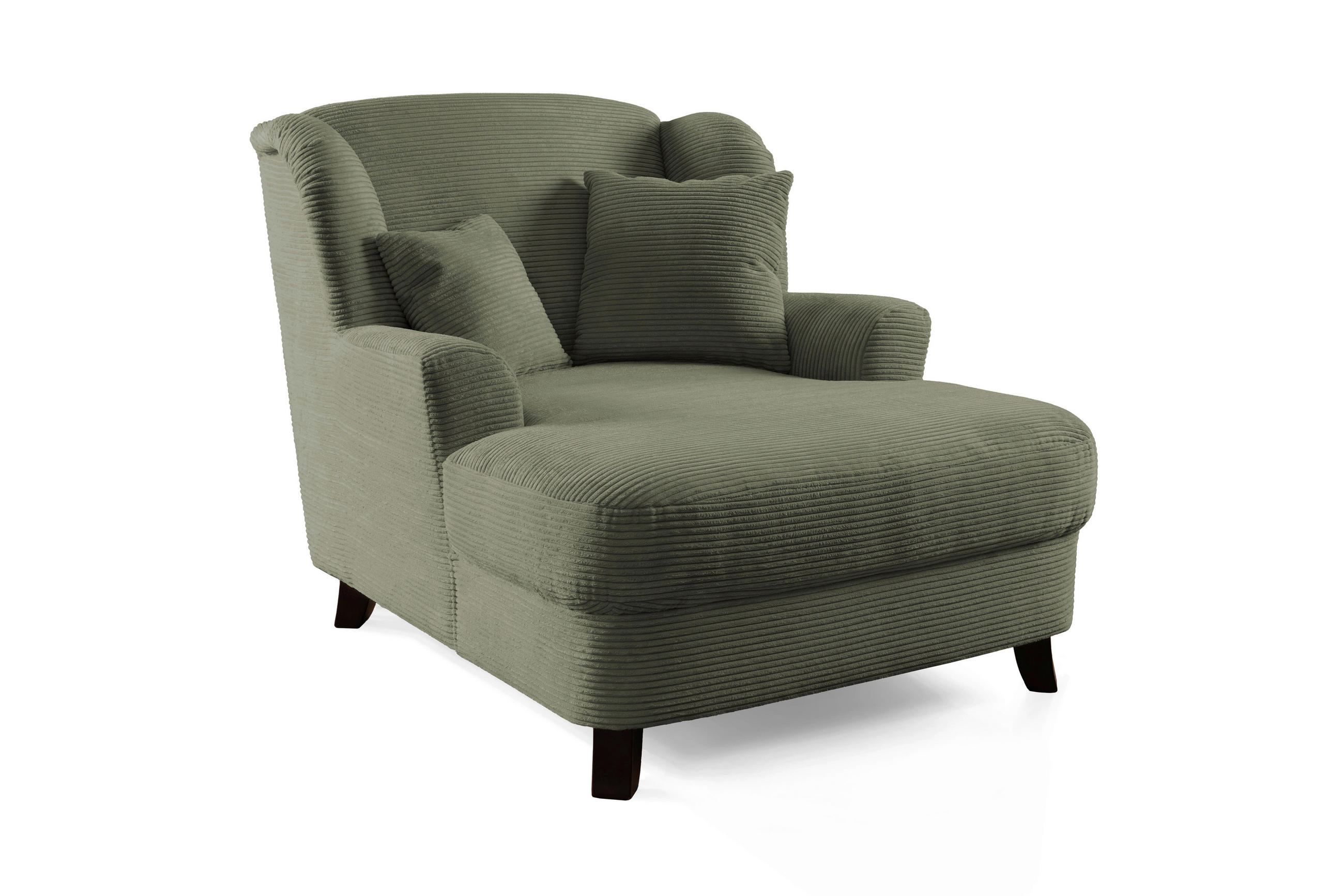 XXL-SESSEL - Dunkelbraun/Olivgrün, KONVENTIONELL, Holz/Textil (109/104/145cm) - Sit & More