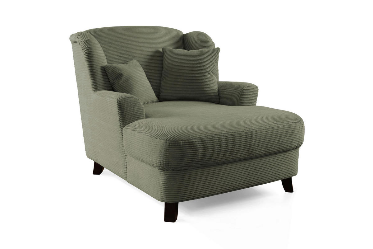 XXL-SESSEL Cord Olivgrün    - Dunkelbraun/Olivgrün, KONVENTIONELL, Holz/Textil (109/104/145cm) - Sit & More