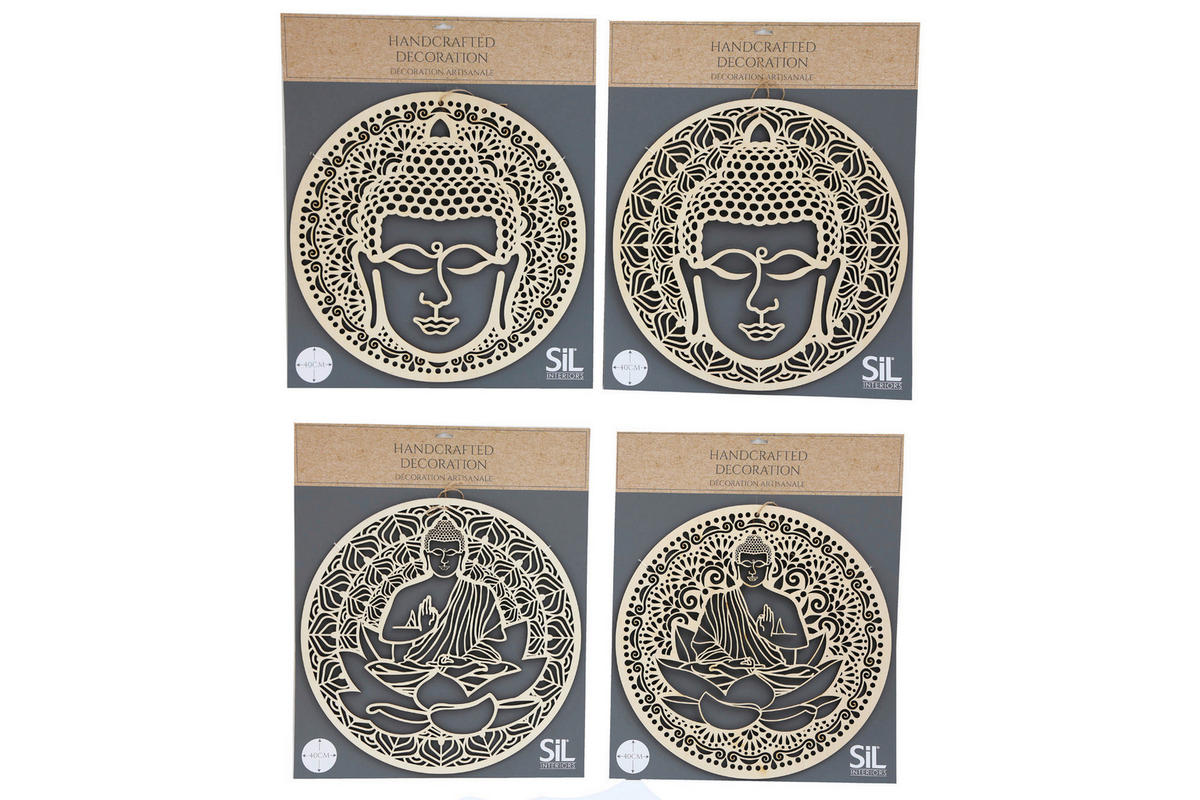 BUDDHA  - fehér, Basics, faalapú anyag (40/40/0.5cm)