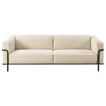 3-SITZER-SOFA in Cord Naturfarben  - Schwarz/Naturfarben, Design, Textil/Metall (236/67/96cm) - Johann Jakob