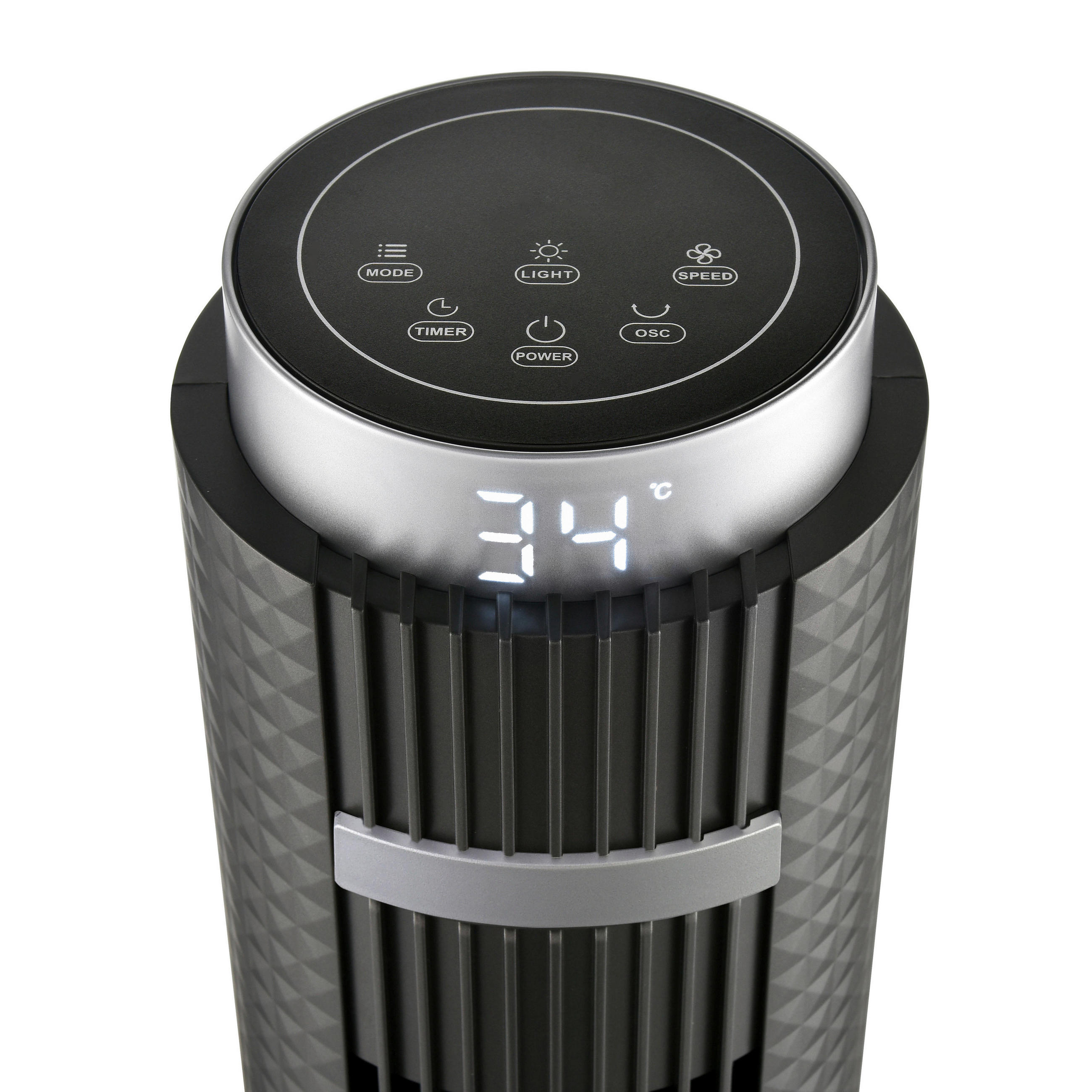 TURMVENTILATOR - Titanfarben, Trend, Kunststoff (31,5/96cm) - Mican