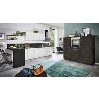 EINBAUKÜCHE MANHATTAN UNI  - Eichefarben/Weiß, Design, Holzwerkstoff/Kunststoff - Nolte Küchen