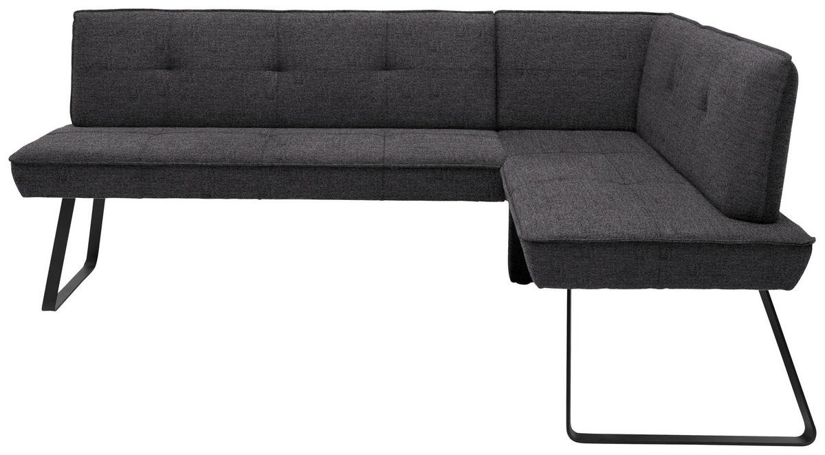 ECKBANK 192/157 cm  in Anthrazit, Schwarz  - Anthrazit/Schwarz, Design, Textil/Metall (192/157cm) - Dieter Knoll