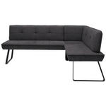 ECKBANK 204/157 cm  in Anthrazit, Schwarz  - Anthrazit/Schwarz, Design, Textil/Metall (204/157cm) - Dieter Knoll
