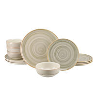 Serviciu De Masă 12 piese  - crem/nisipiu, Basics, ceramică - Creatable