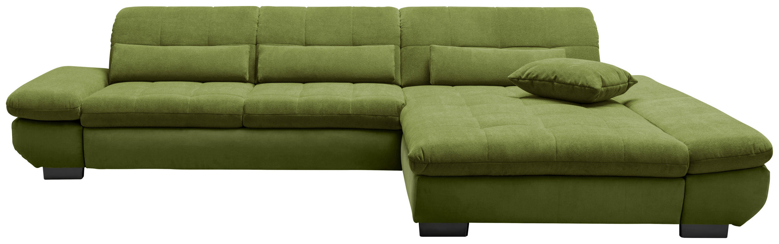 SEDEŽNA GARNITURA, gladka tkanina zelena  - črna/zelena, Design, kovina/tekstil (341/204cm) - Xora