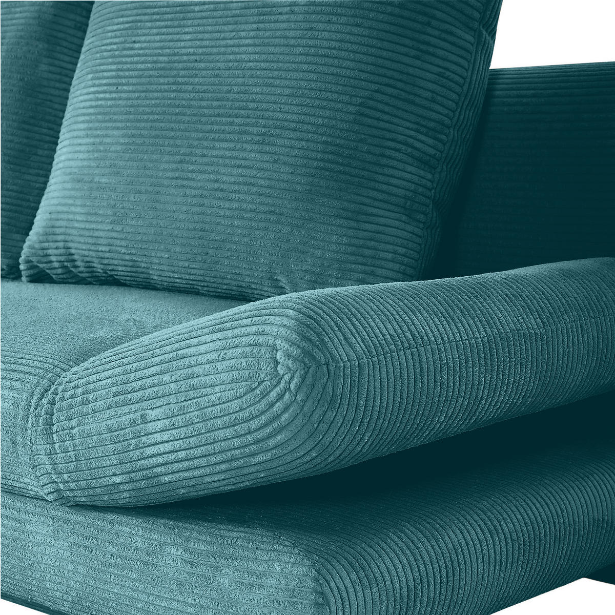 SCHLAFSOFA Cord Petrol  - Petrol/Schwarz, KONVENTIONELL, Textil/Metall (200/78/95cm) - home24