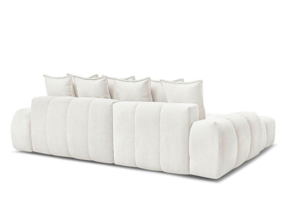 ECKSCHLAFSOFA EVEREST  mit Rücken echt, Armteil links, Armteil rechts Struktur Weiß  - Schwarz/Weiß, MODERN, Kunststoff/Textil (180/318cm) - Livetastic