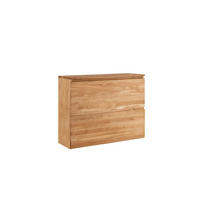 HÄNGESCHUHSCHRANK Asteiche vollmassiv Eichefarben  - Eichefarben, Natur, Holz (110/84/35cm) - Linea Natura