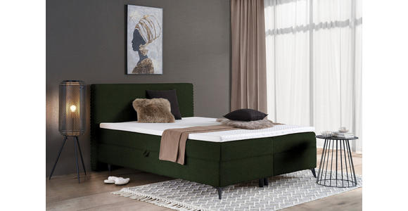 BOXBETT 160/200 cm in Grün - Schwarz/Grün, Design, Holz/Holzwerkstoff (160/200cm) - Xora