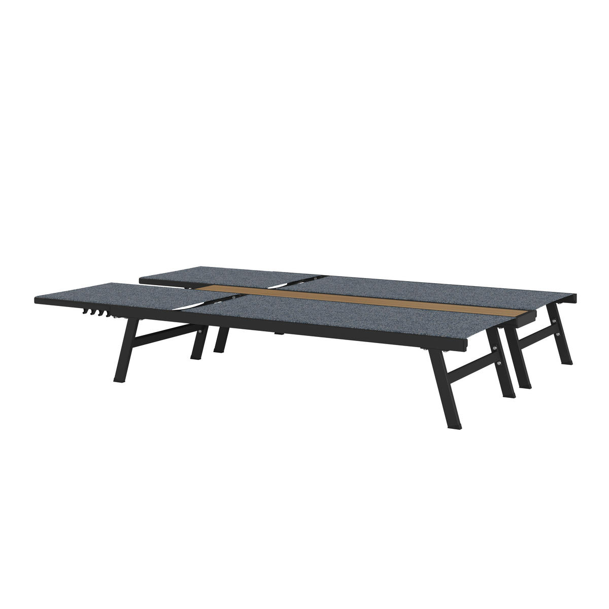 SONNENLIEGE 126/94/195 cm  - Dunkelgrau/Naturfarben, MODERN, Kunststoff/Textil (126/94/195cm) - Ambia Garden