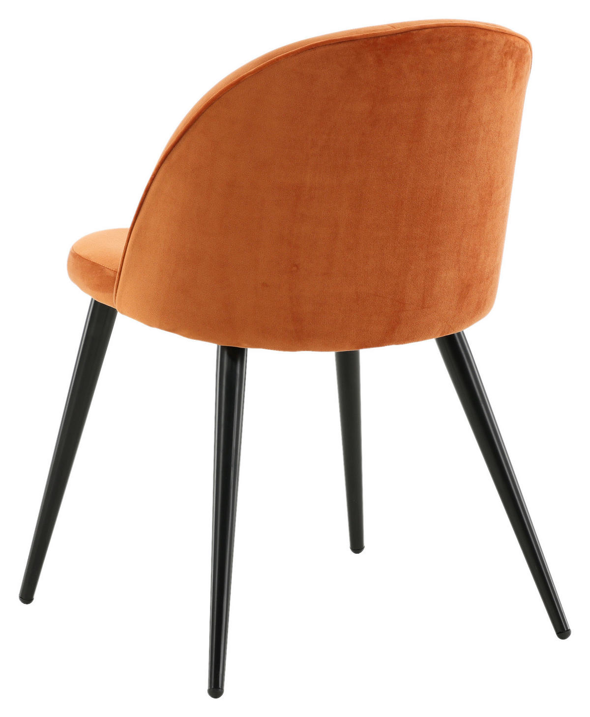 STUHL-SET 2 Stück  in Stahl Velours Metall, Textil  - Schwarz/Orange, Design, Textil/Metall (57/76.5/50cm) - Livetastic