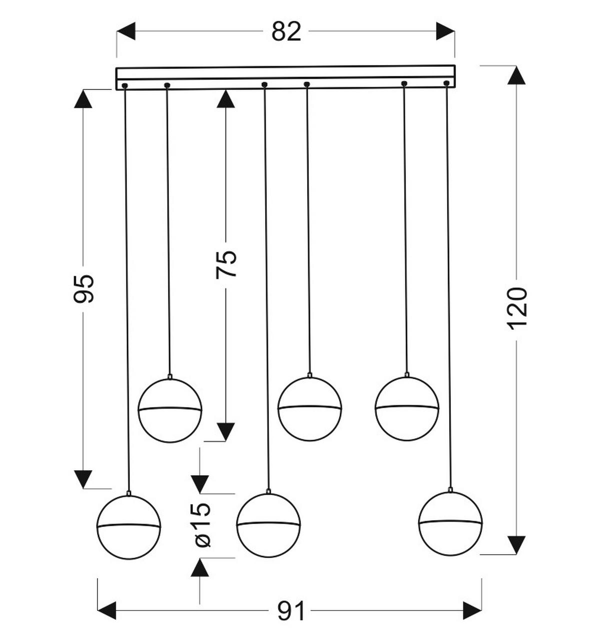 LED-PENDELLAMPA Furni 91/15/120 cm  - grå, Design, metall (91/15/120cm)