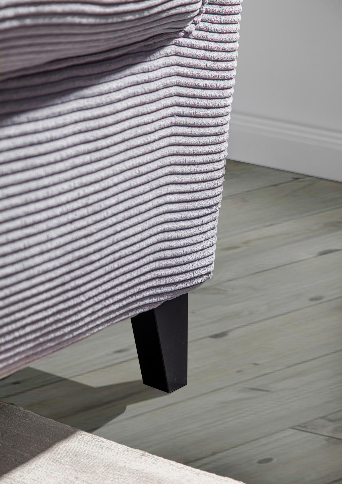 2-SITZER-SOFA Cord Hellgrau  - Dunkelbraun/Hellgrau, Design, Holz/Textil (168/96/75cm)