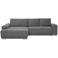ECKSOFA  in Flachgewebe Grau  195/293 cm  - Silberfarben/Grau, Design, Holz/Textil (195/293cm) - Cantus