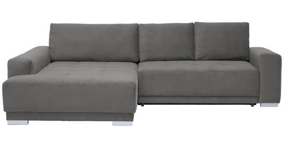 ECKSOFA  in Flachgewebe Grau  195/293 cm  - Silberfarben/Grau, Design, Holz/Textil (195/293cm) - Cantus