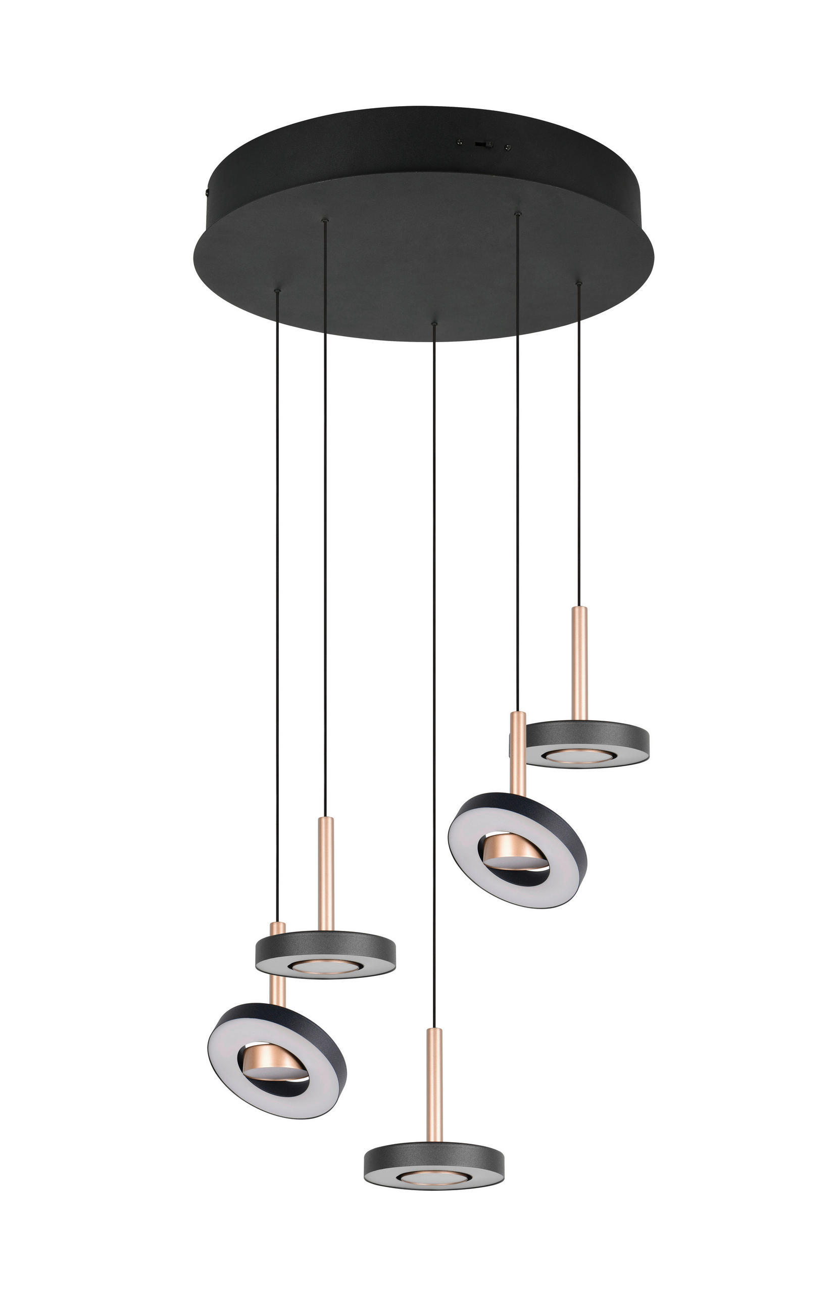 LED-HÄNGELEUCHTE Guano 42/200 cm   - Schwarz/Braun, Design, Metall (42/200cm) - Trio Leuchten