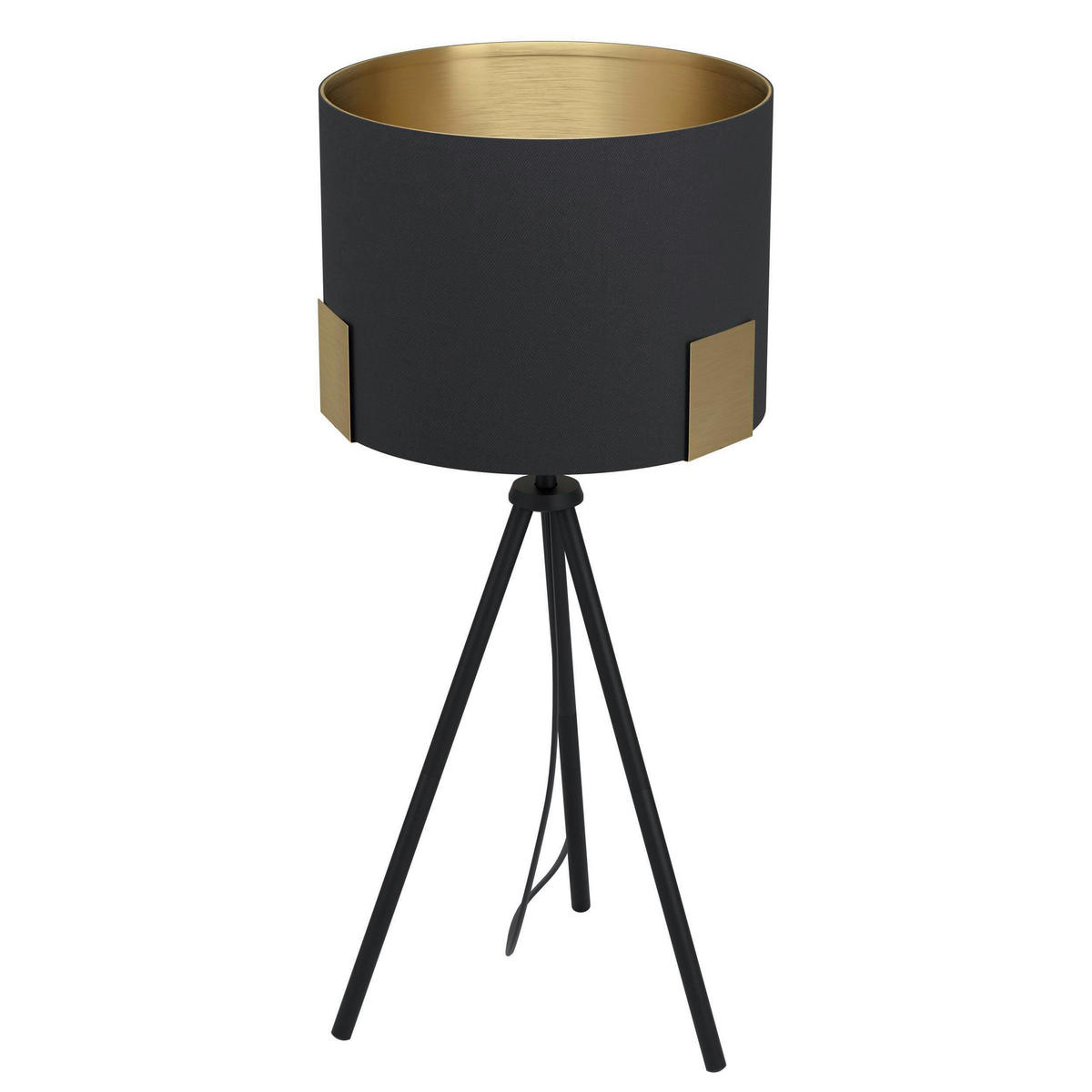 TISCHLEUCHTE 26/59 cm   - Messingfarben/Schwarz, Basics, Textil/Metall (26/59cm) - Eglo