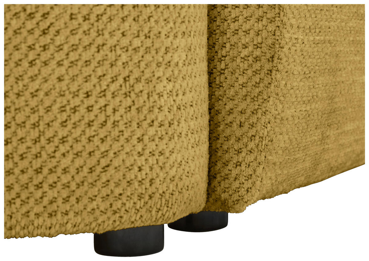 ECKSOFA Senfgelb Chenille  - Senfgelb/Schwarz, MODERN, Kunststoff/Textil (179/287cm) - Carryhome