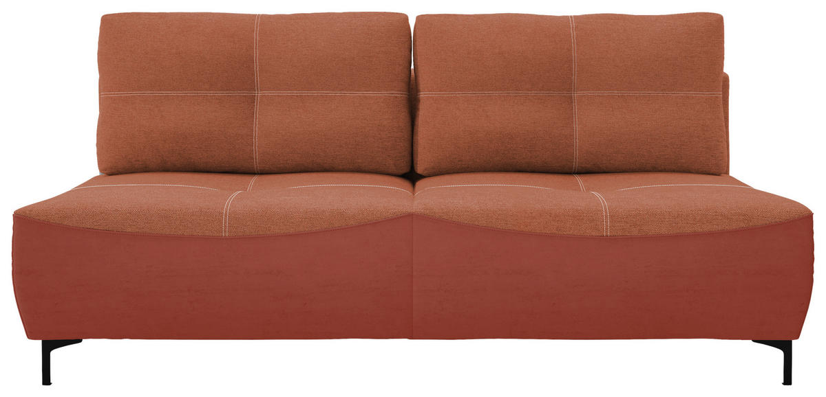 SCHLAFSOFA Struktur Rostfarben  - Rostfarben/Schwarz, Design, Textil/Metall (197/94/96cm) - MID.YOU