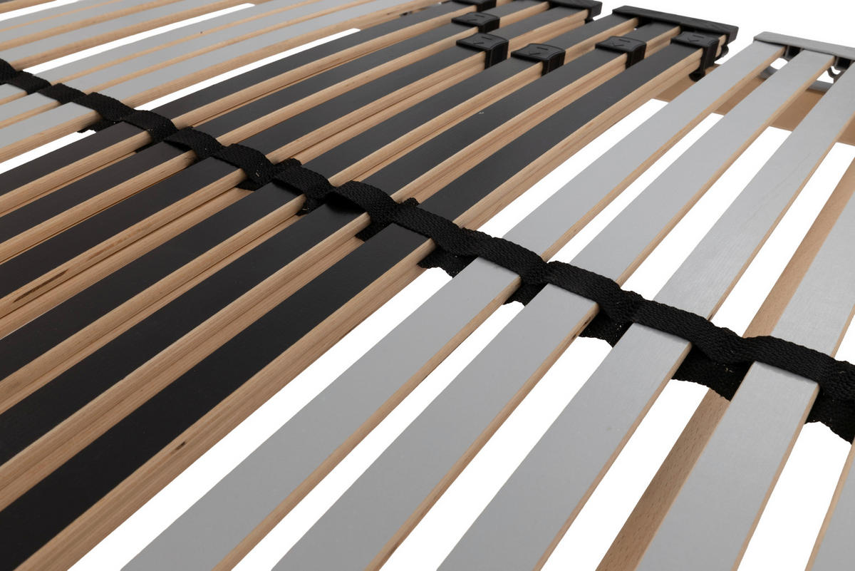 LATTENROST 80/200 cm Mittelzone verstellbar, Birke  - Anthrazit/Silberfarben, Basics, Holz (80/200cm) - MID.YOU