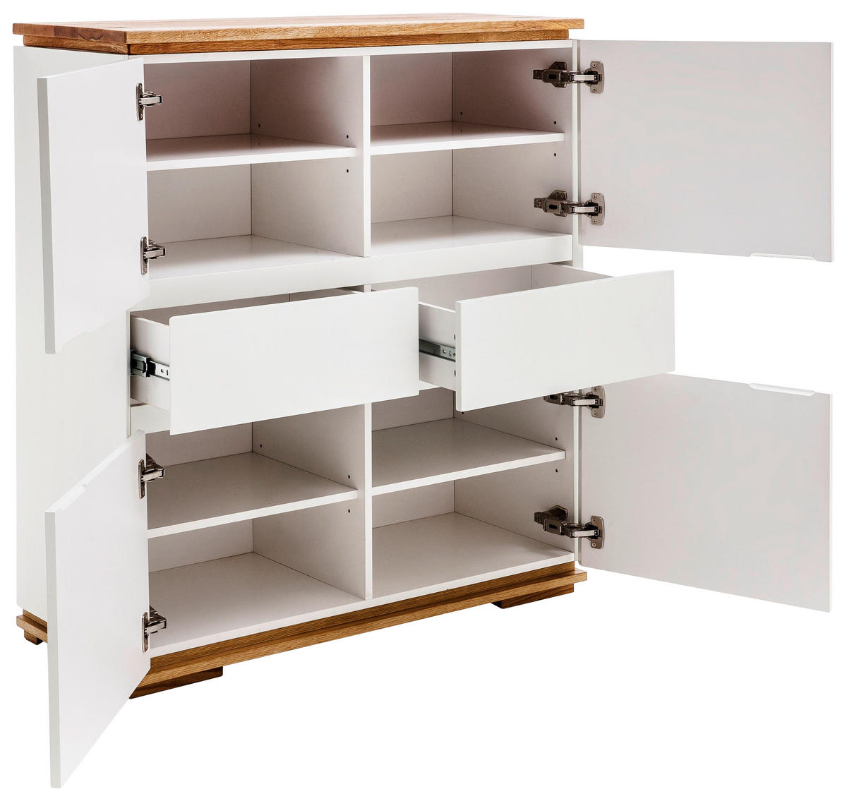 HIGHBOARD Chiaro  in 102/115/40 cm  - Eichefarben/Weiß, Design, Holz/Holzwerkstoff (102/115/40cm)