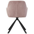 ARMLEHNSTUHL  Stoffauswahl, Sitzfläche 360° drehbar, inklusive Armlehnen Cord  - Schwarz/Rosa, Design, Textil/Metall (56/83/62cm) - Carryhome