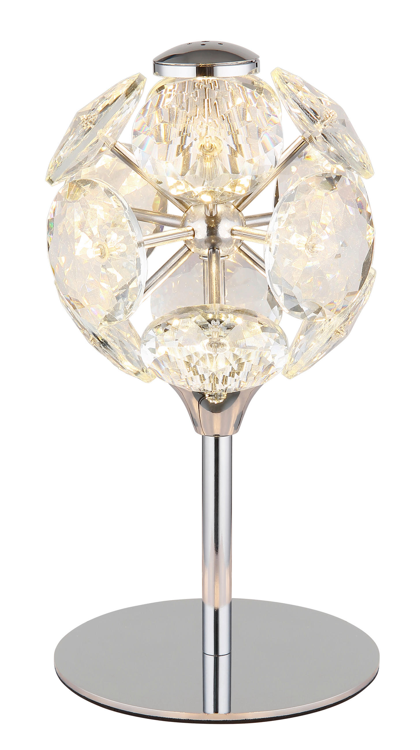 LED-TISCHLEUCHTE VIRINA 15/26,5 cm - Klar/Chromfarben, KONVENTIONELL, Glas/Metall (15/26,5cm) - Globo